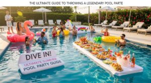 featured: dive in! the ultimate guide to throwing a legendary pool party