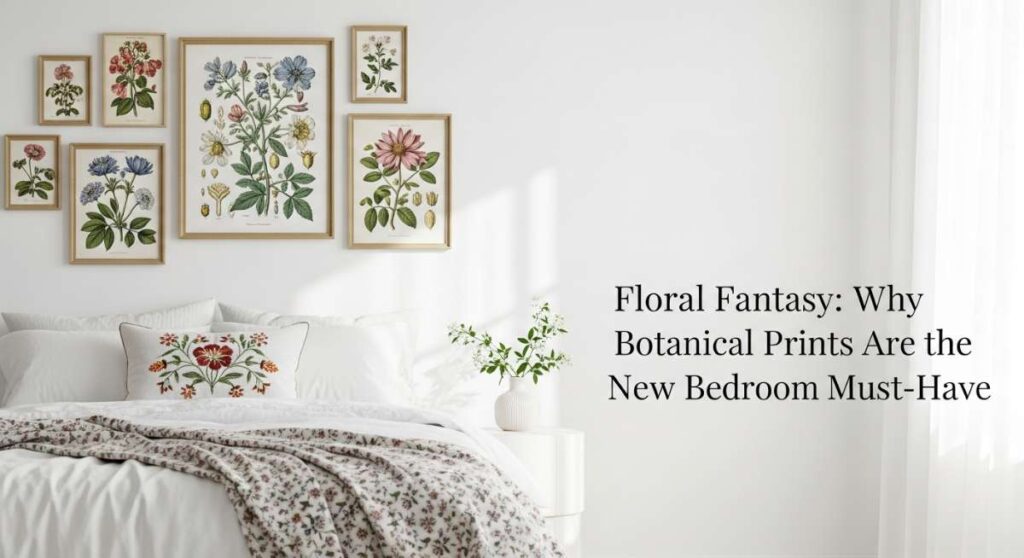 featured: floral fantasy: why vintage botanical prints are the new bedroom must have