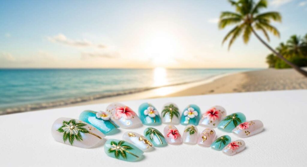 featured: island elegance: why luxury tropical nails are this summer's hottest trend