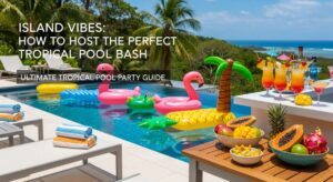 featured: island vibes: how to host the perfect tropical pool bash