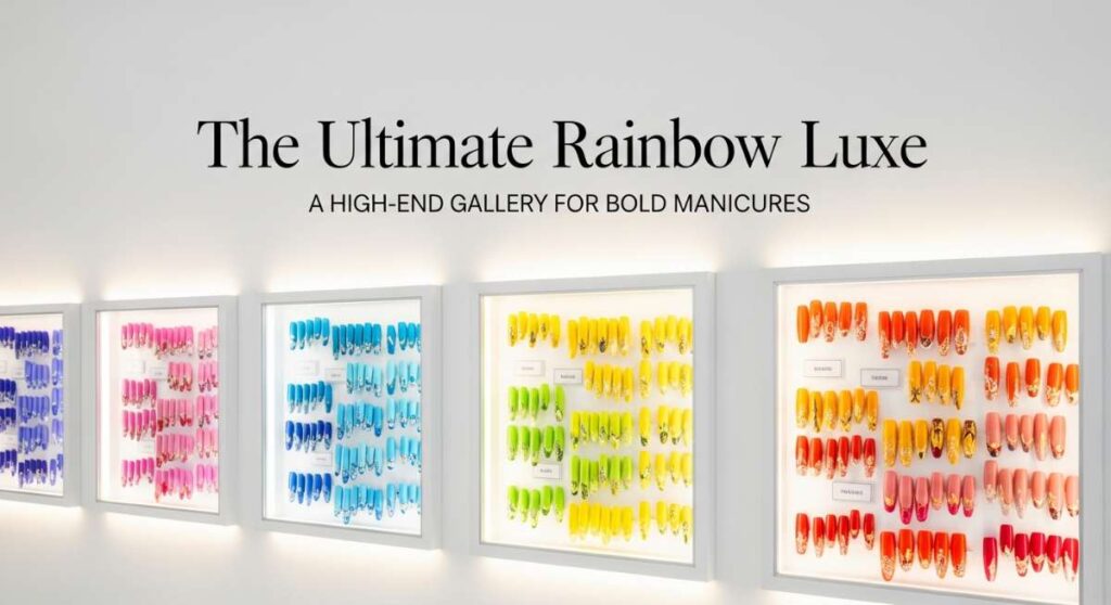 featured: the ultimate rainbow luxe: a high end gallery for bold manicures